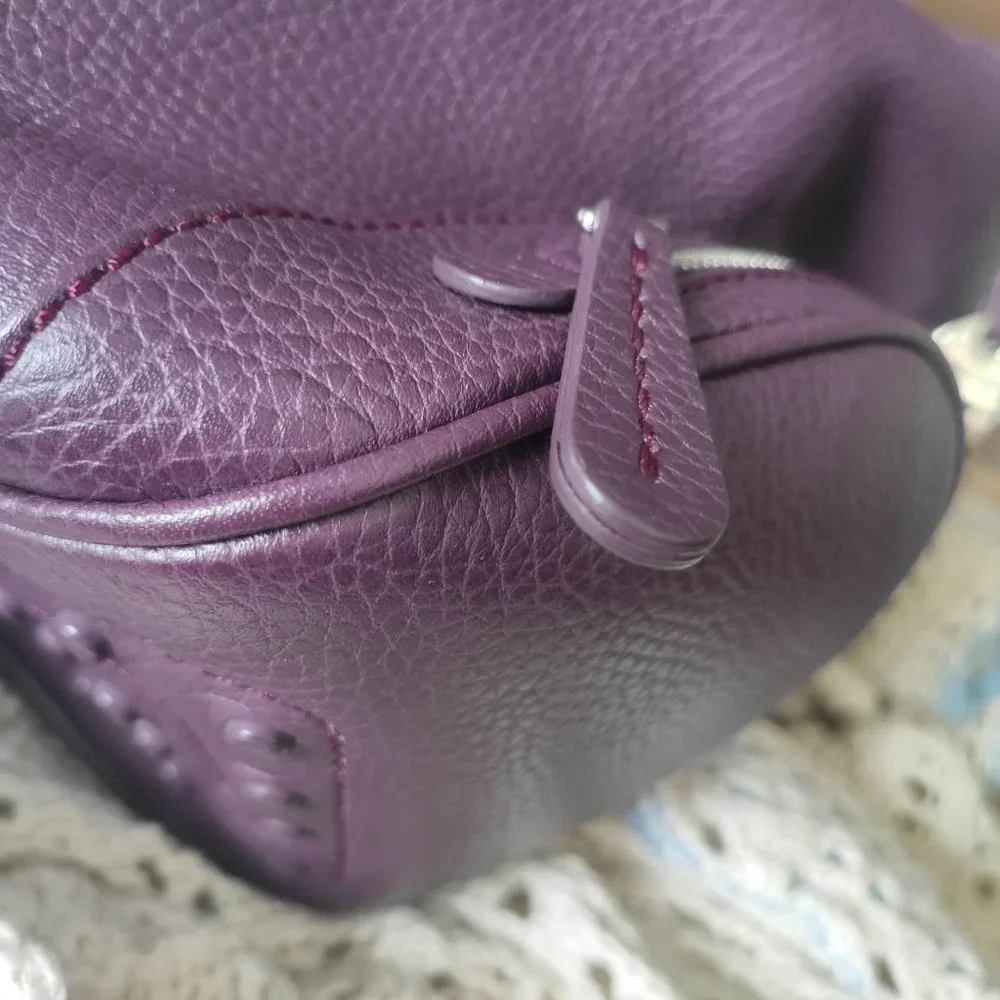 Tod's Charlotte Media Hobo Cargo Pockets Purple Leather Bag